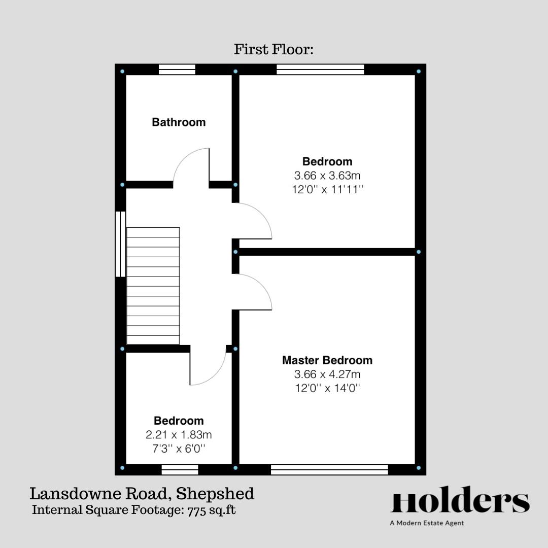 First Floor Floorplan for Lansdowne Road, Shepshed, Loughborough