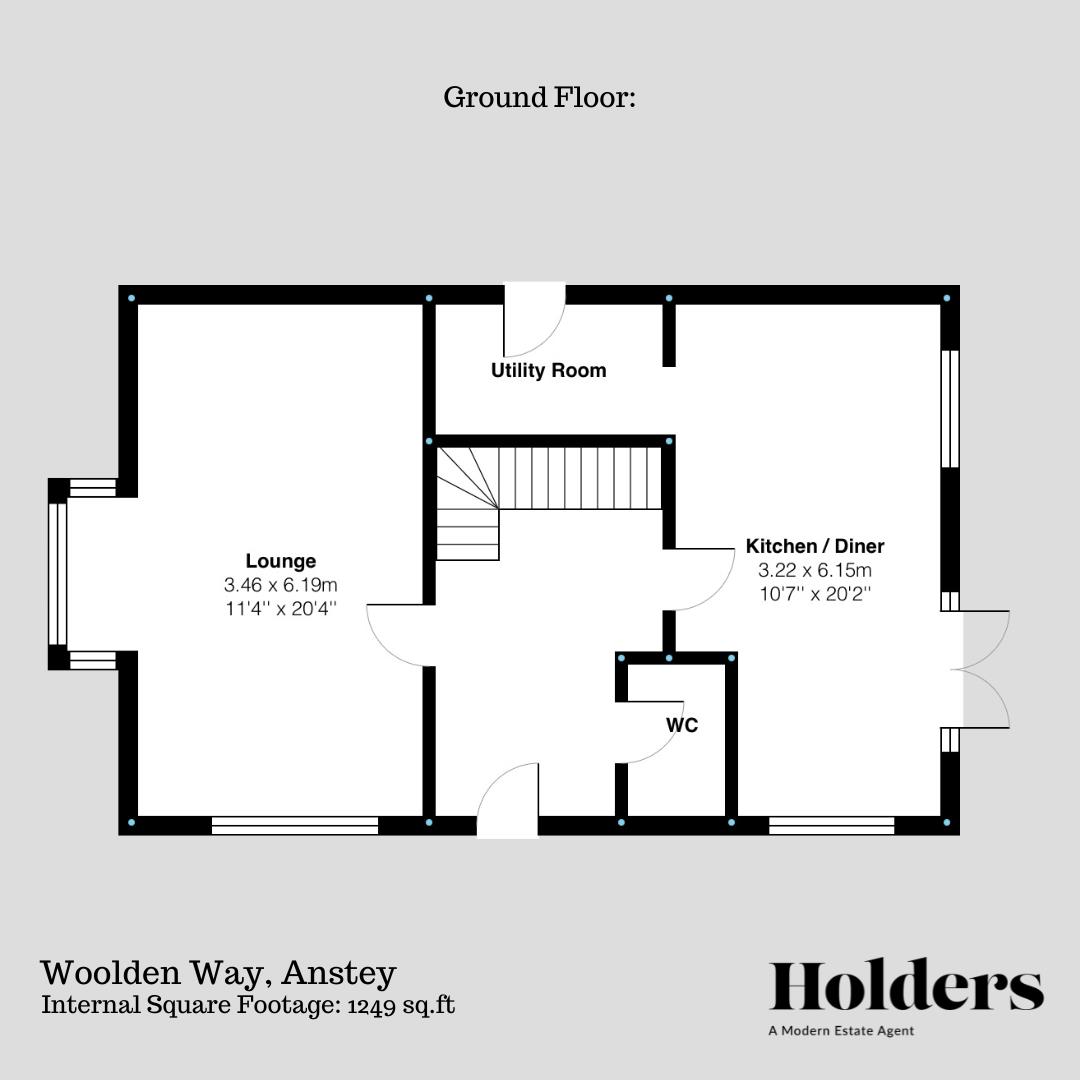 Ground Floor Floorplan for Woolden Way, Anstey, Leicester