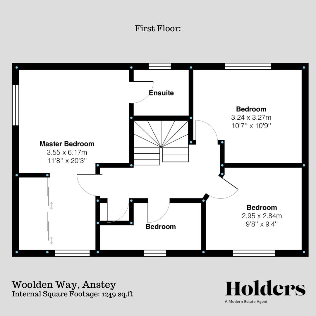 First Floor Floorplan for Woolden Way, Anstey, Leicester