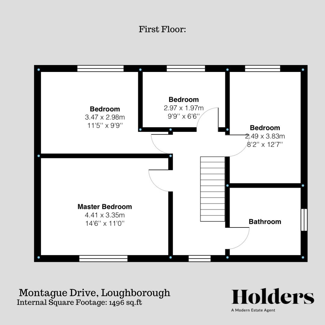 First Floor Floorplan for Montague Drive, Loughborough