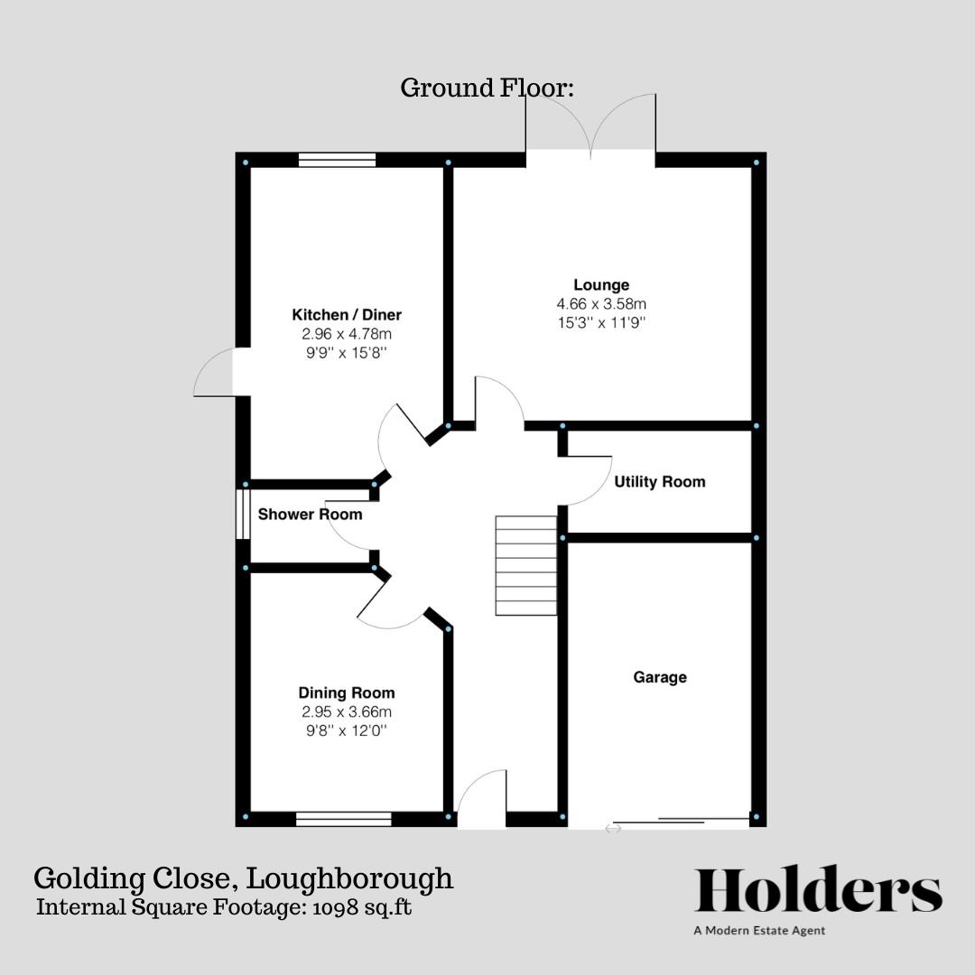 Ground Floor Floorplan for Golding Close, Loughborough