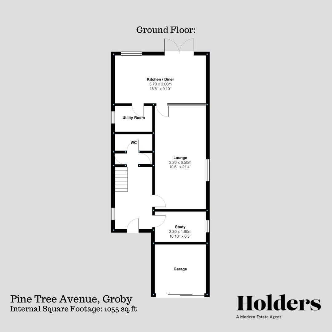 Ground Floor Floorplan for Pine Tree Avenue, Groby, Leicester