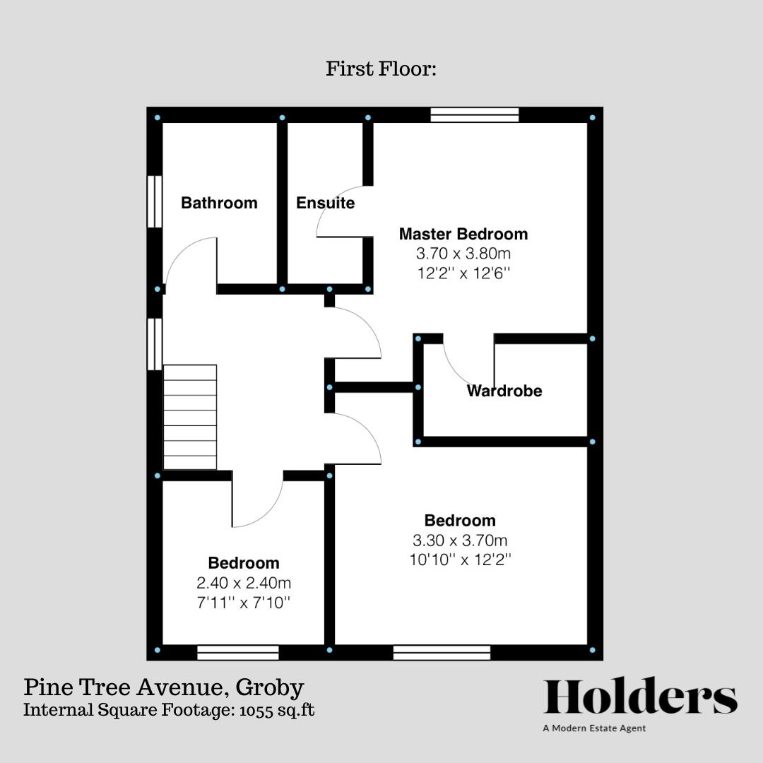 First Floor Floorplan for Pine Tree Avenue, Groby, Leicester