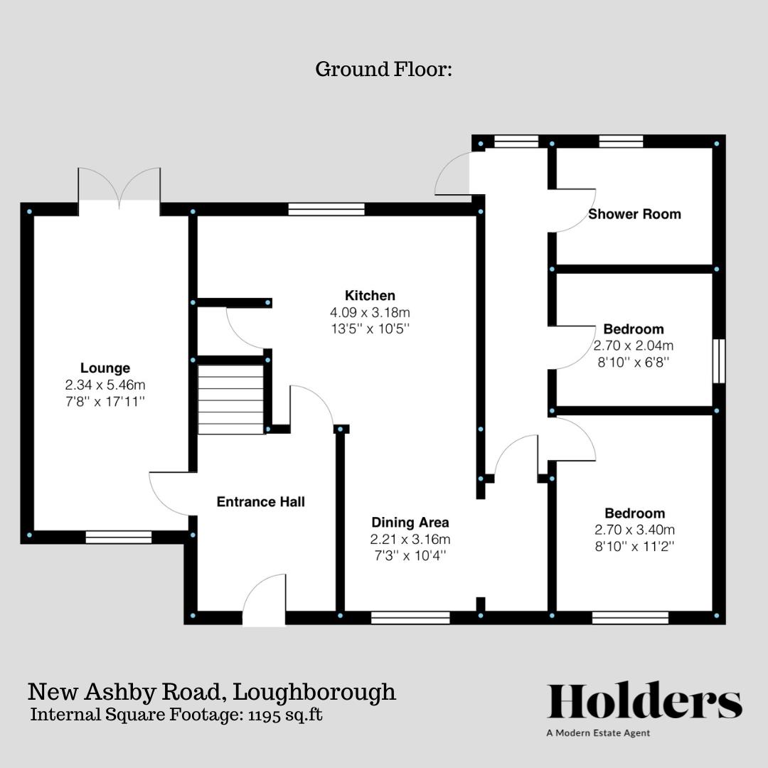 Ground Floor Floorplan for New Ashby Road, Loughborough