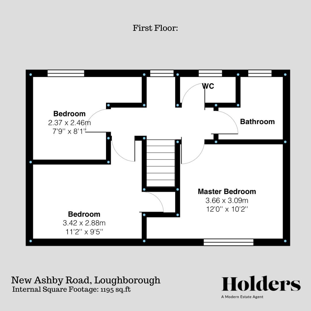 First Floor Floorplan for New Ashby Road, Loughborough