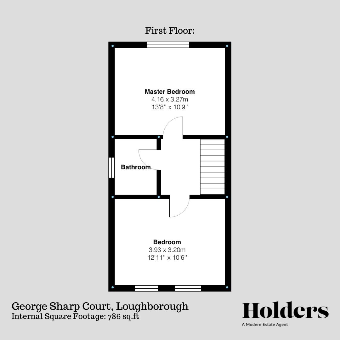 First Floor Floorplan for George Sharp Court, Loughborough