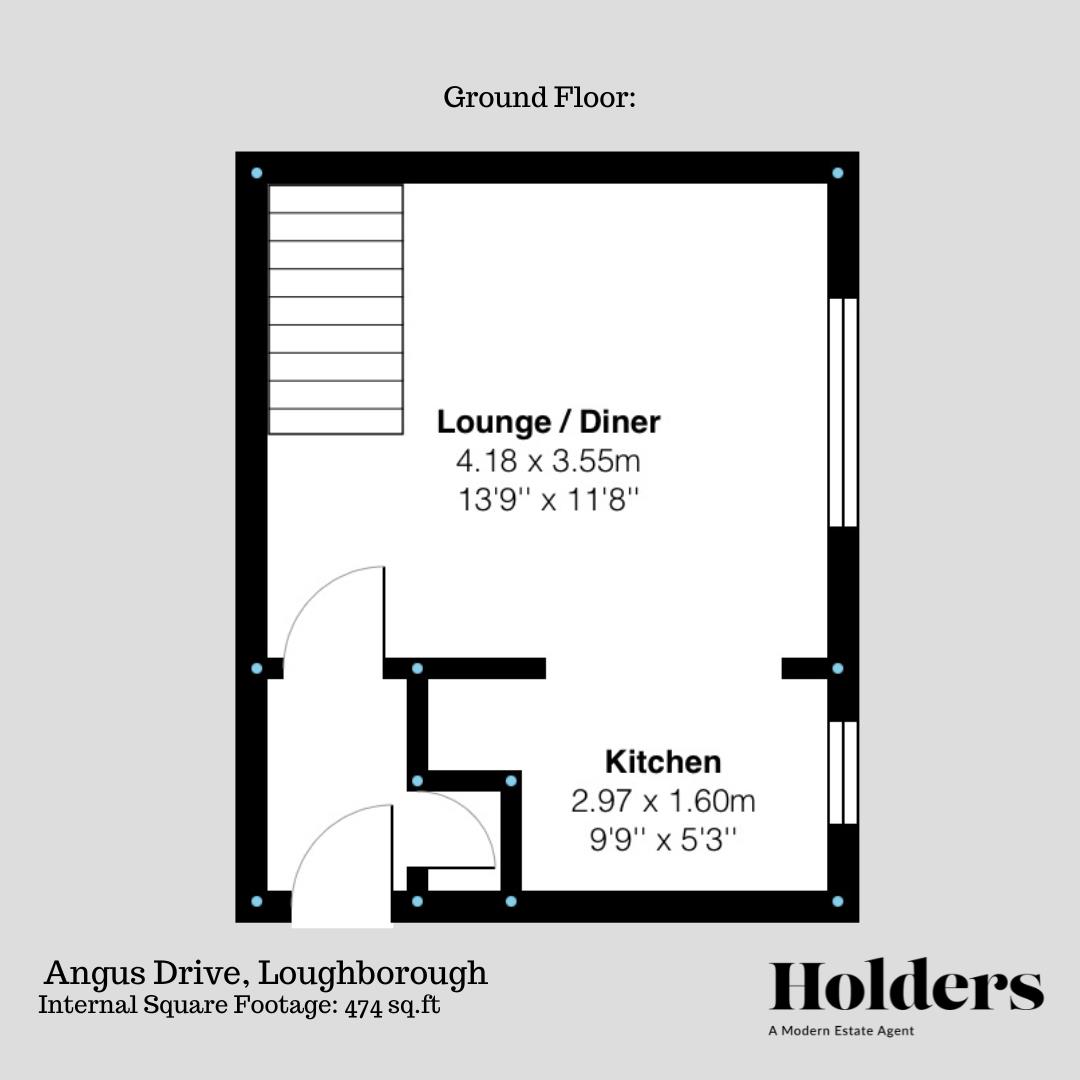 Ground Floor Floorplan for Angus Drive, Loughborough