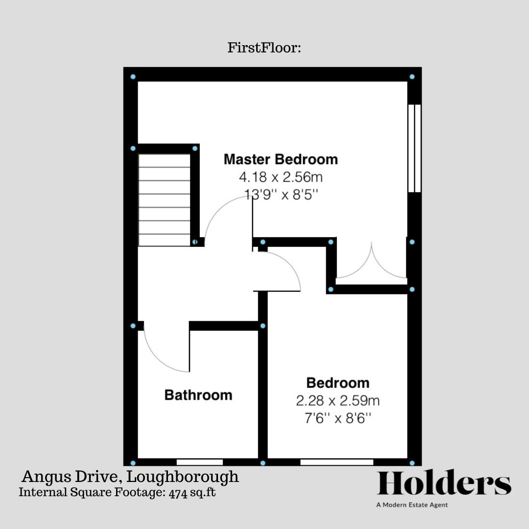 First Floor Floorplan for Angus Drive, Loughborough