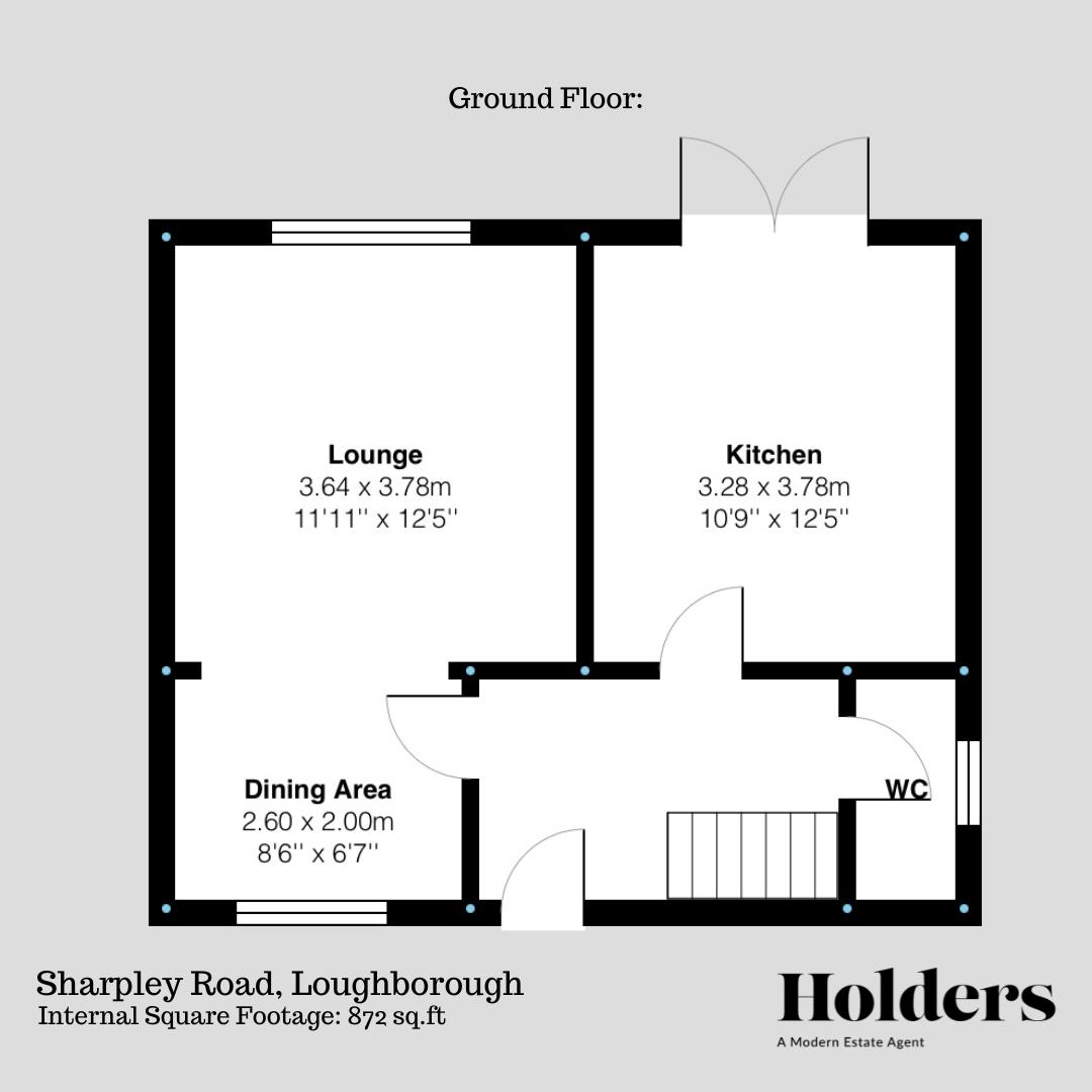 Ground Floor Floorplan for Sharpley Road, Loughborough