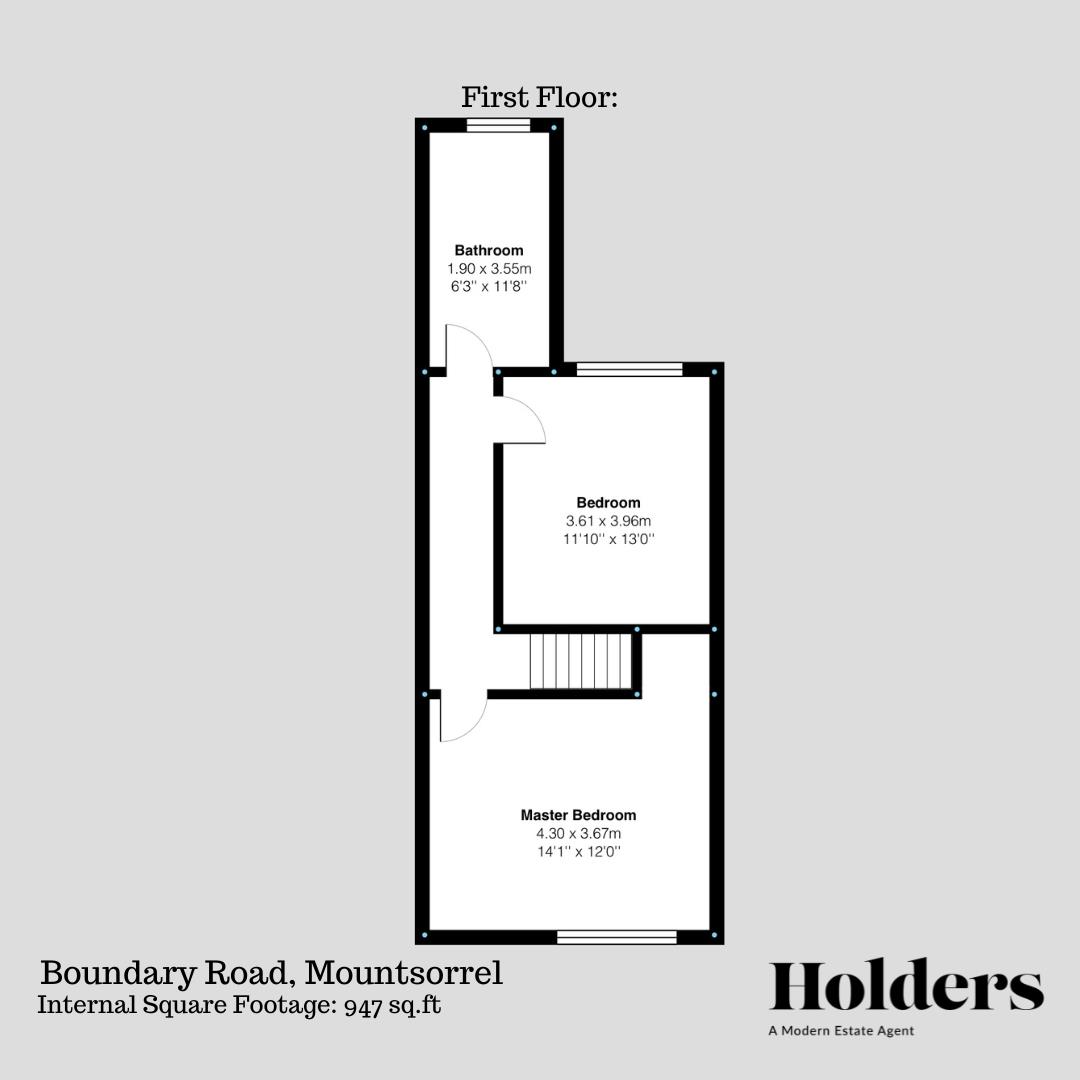 First Floor Floorplan for Boundary Road, Mountsorrel, Loughborough