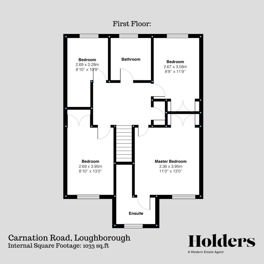 First Floor Floorplan for Carnation Road, Loughborough