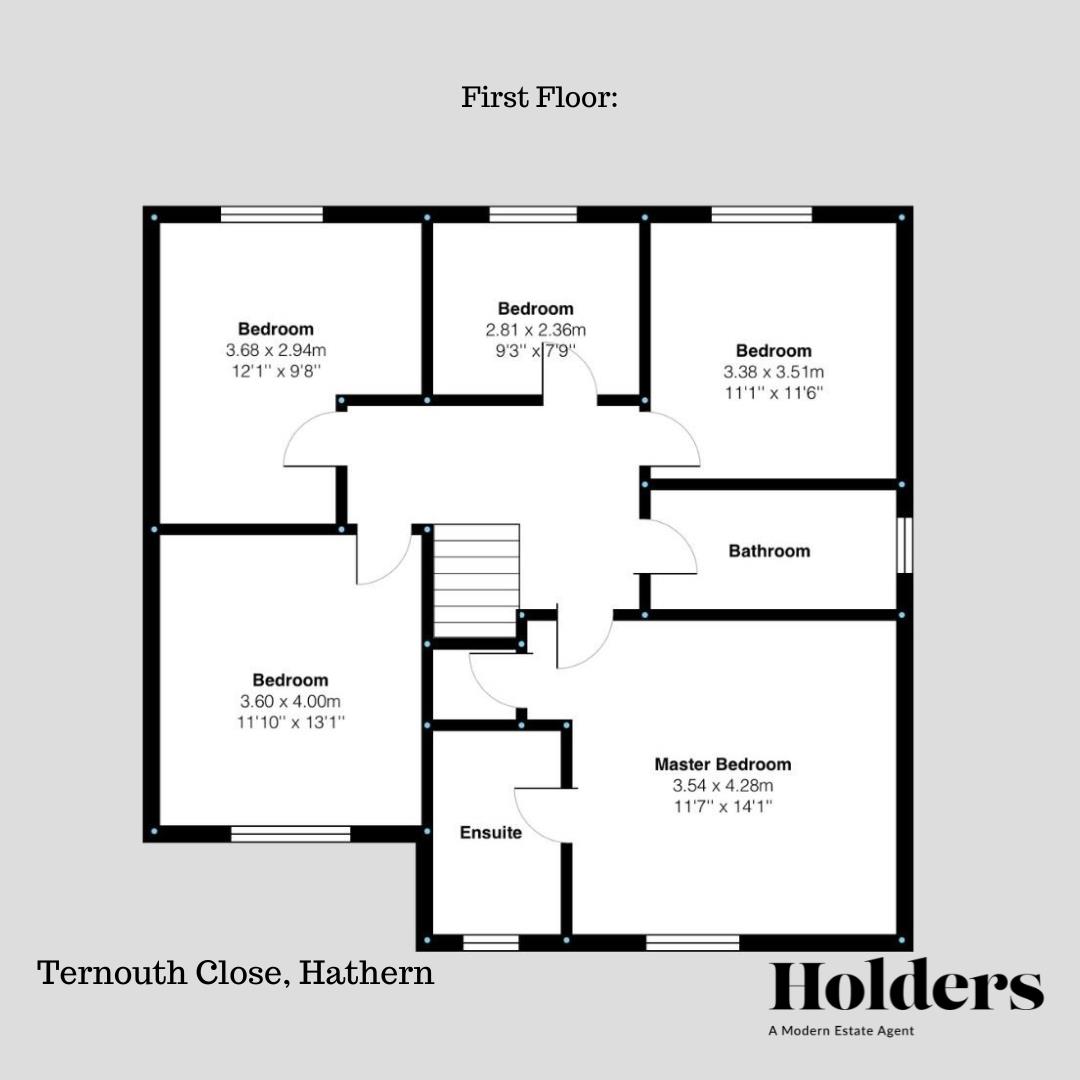 First Floor Floorplan for Ternouth Close, Hathern, Loughborough