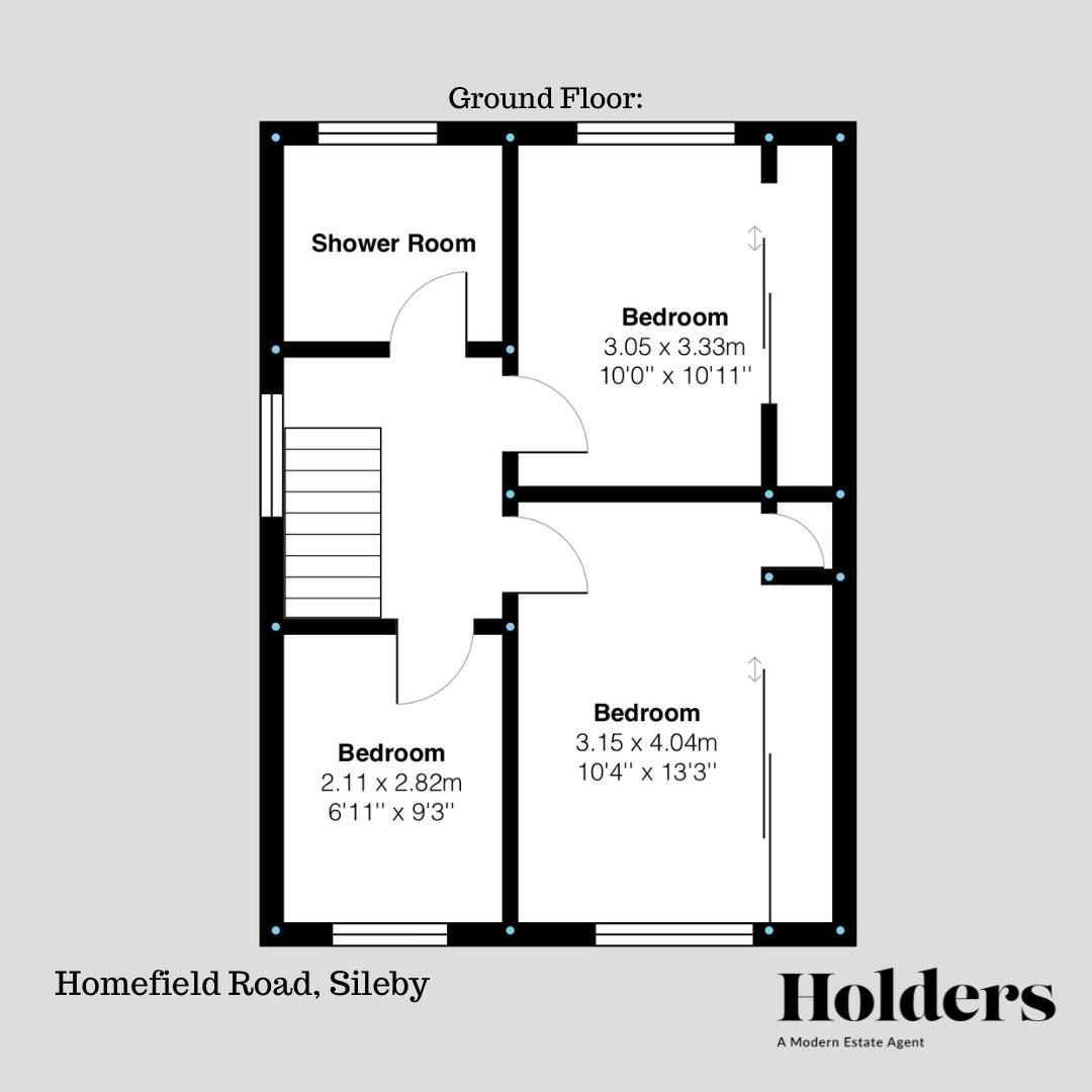 First Floor Floorplan for Homefield Road, Sileby, Loughborough