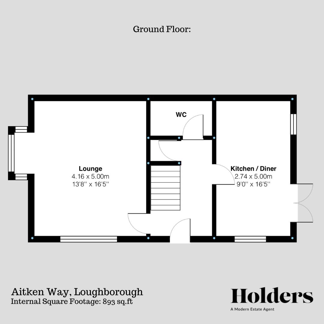 Ground Floor Floorplan for Aitken Way, Loughborough