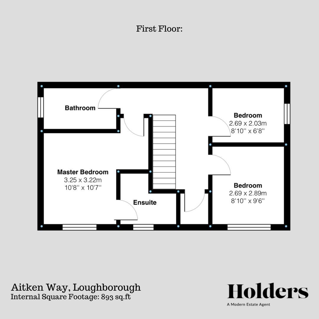 First Floor Floorplan for Aitken Way, Loughborough