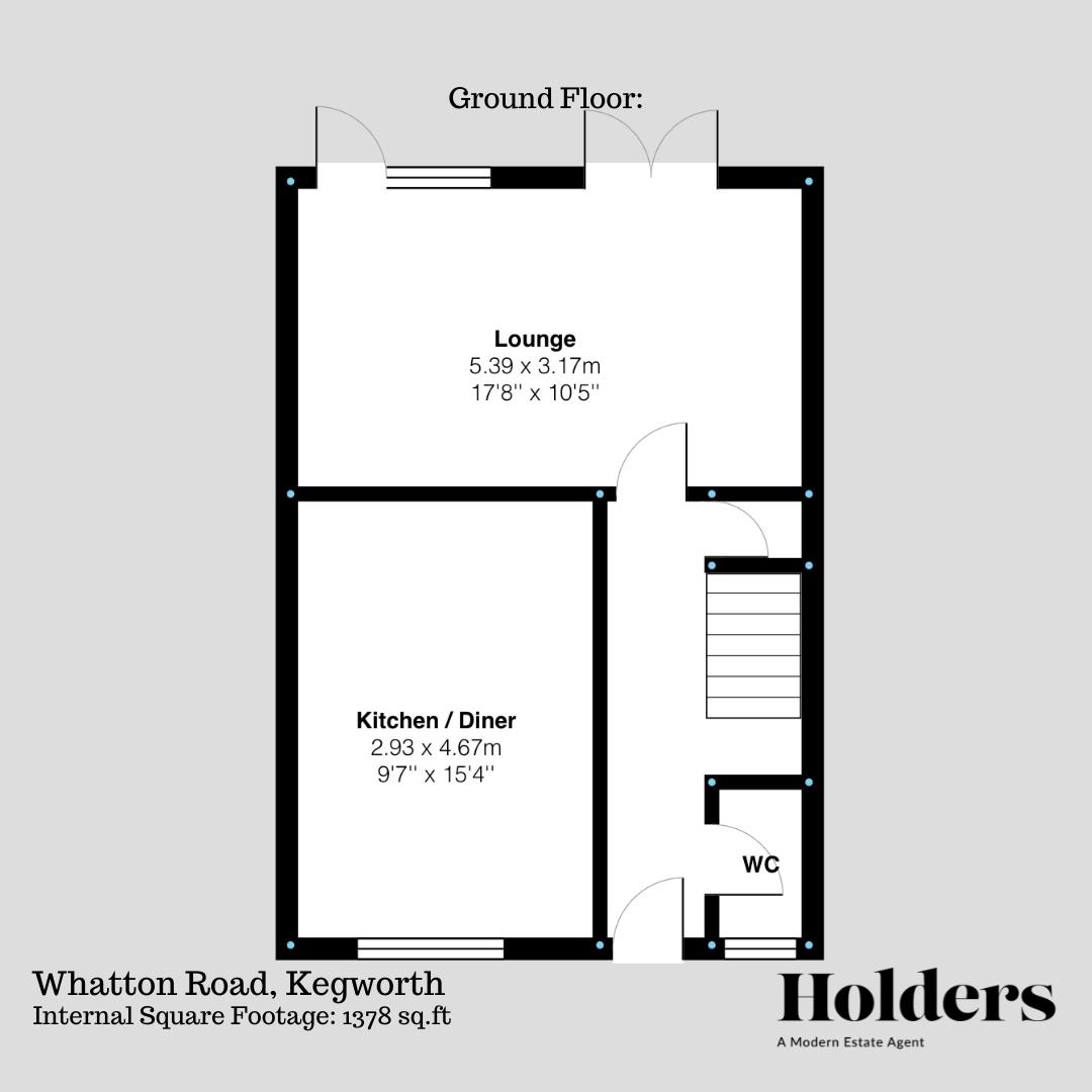 Ground Floor Floorplan for Baily Road, Hathern