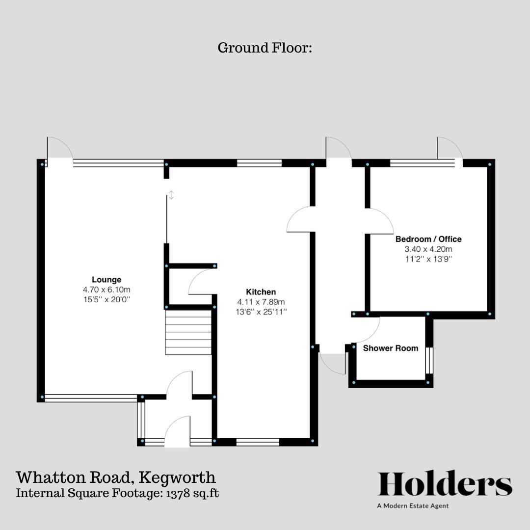 Ground Floor Floorplan for Whatton Road, Kegworth, Derby