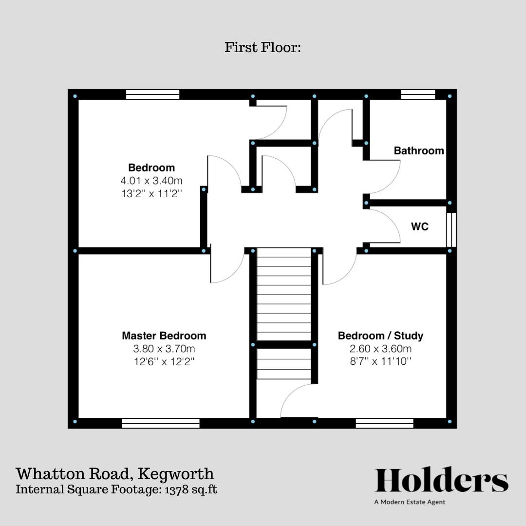 First Floor Floorplan for Whatton Road, Kegworth, Derby