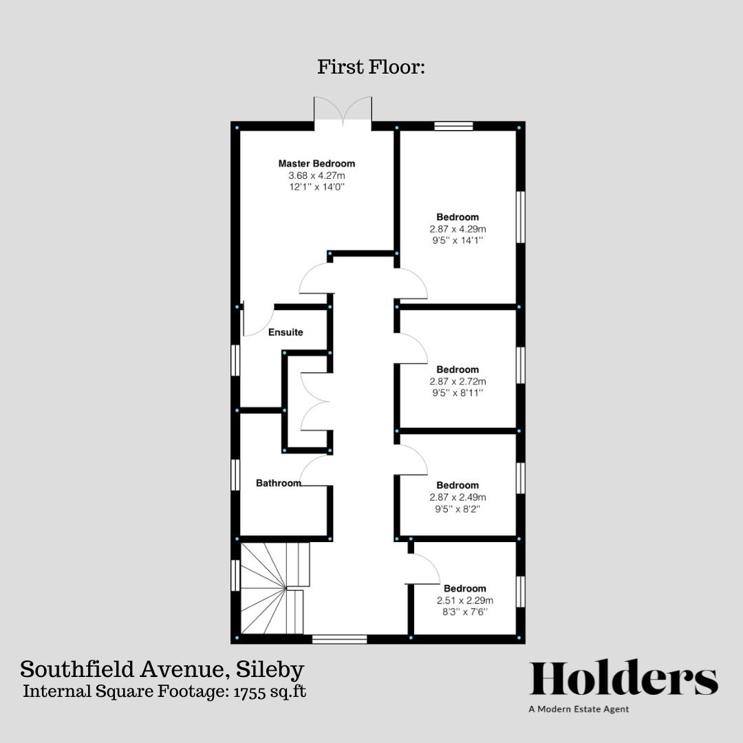 First Floor Floorplan for Southfield Avenue, Sileby, Loughborough