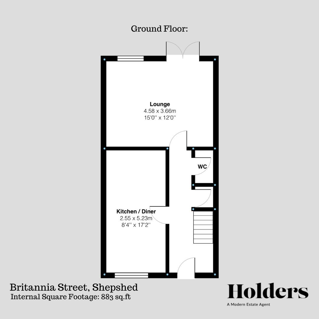 Ground Floor Floorplan for Britannia Street, Shepshed, Loughborough