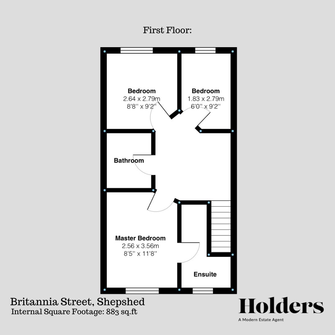 First Floor Floorplan for Britannia Street, Shepshed, Loughborough