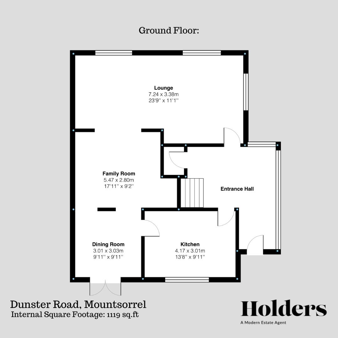 Ground Floor Floorplan for Dunster Road, Mountsorrel, Loughborough