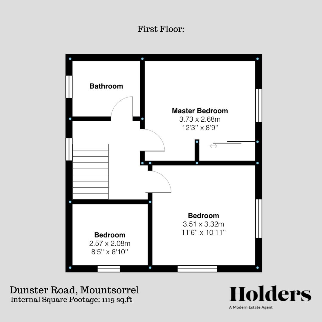 First Floor Floorplan for Dunster Road, Mountsorrel, Loughborough