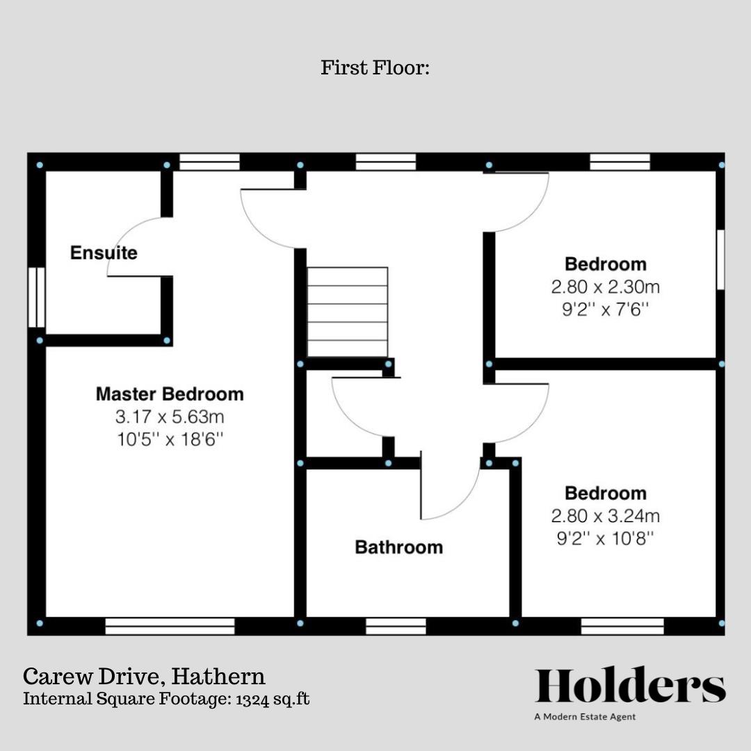 First Floor Floorplan for Carew Drive, Hathern, Loughborough