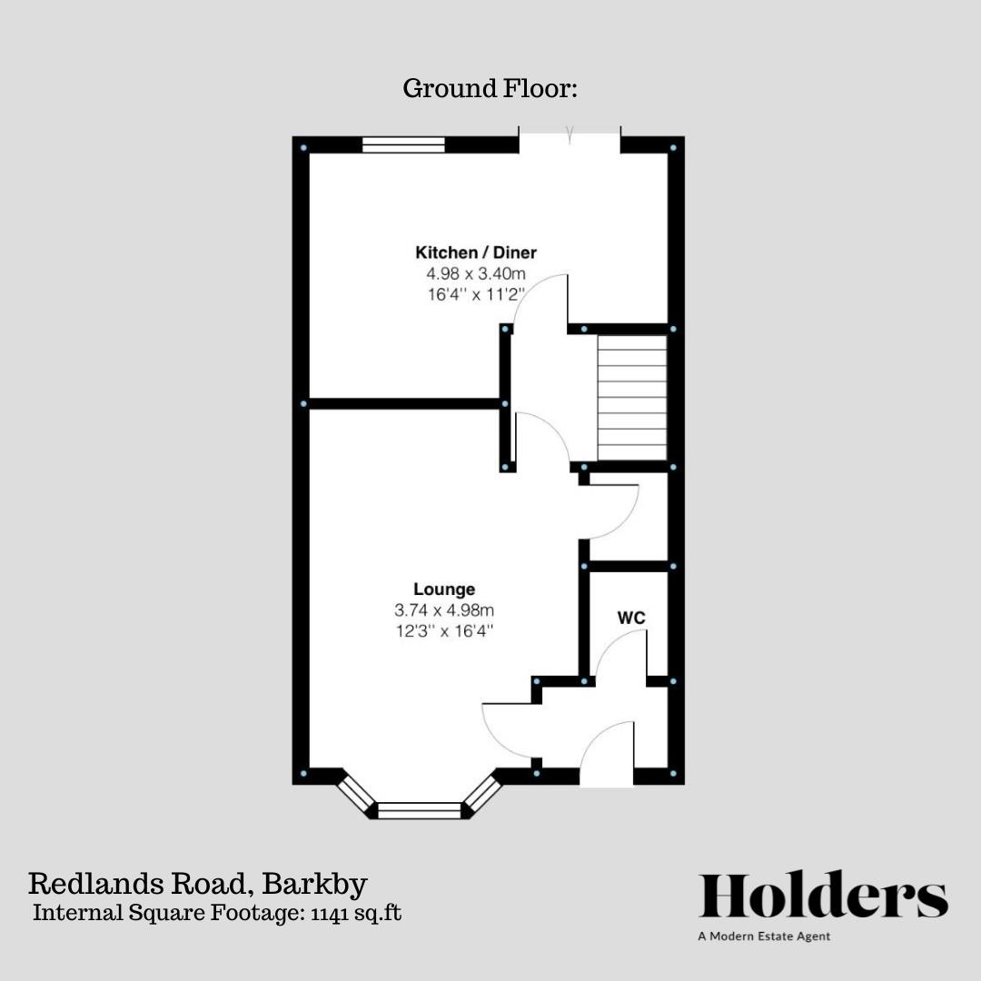 Ground Floor Floorplan for Redlands Road, Barkby, Leicester