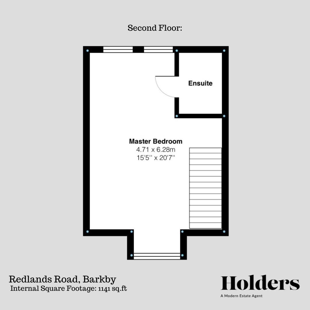 Second Floor Floorplan for Redlands Road, Barkby, Leicester