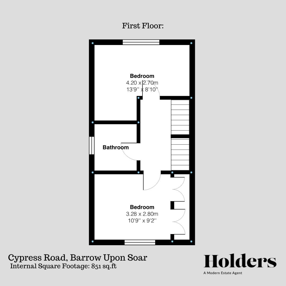 First Floor Floorplan for Cypress Road, Barrow Upon Soar, Loughborough