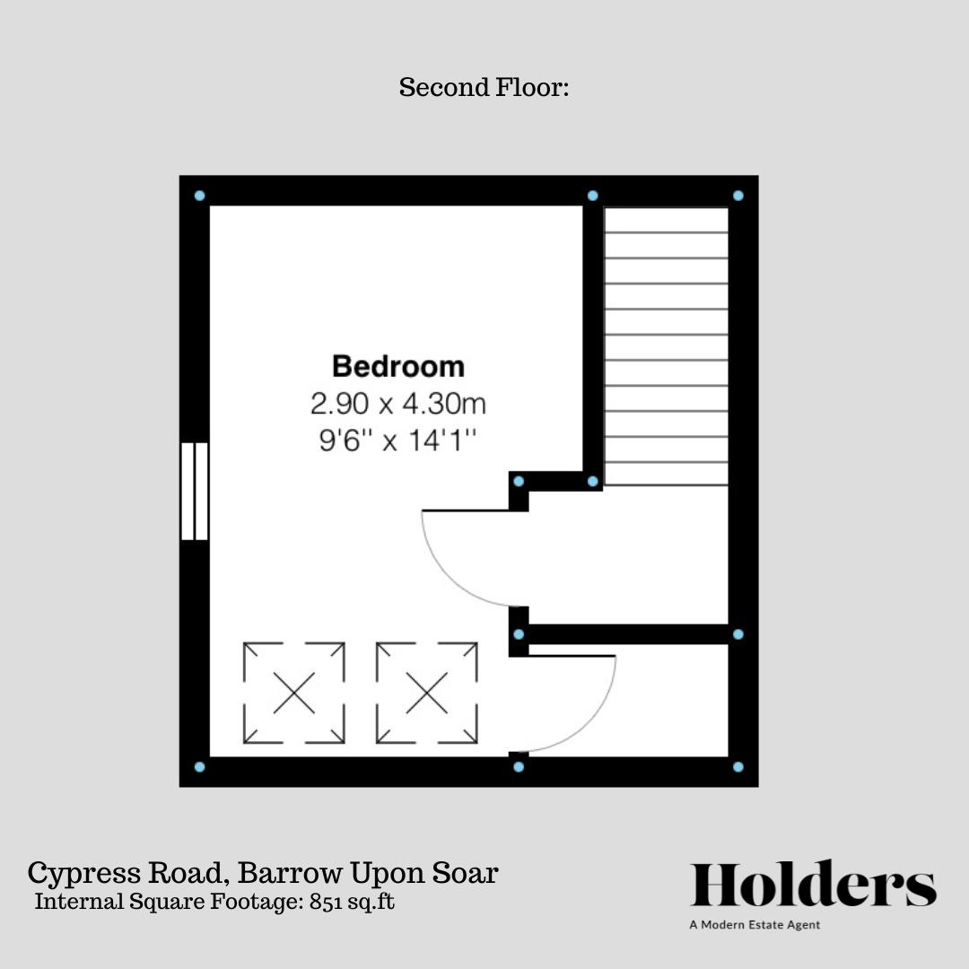 Second Floor Floorplan for Cypress Road, Barrow Upon Soar, Loughborough