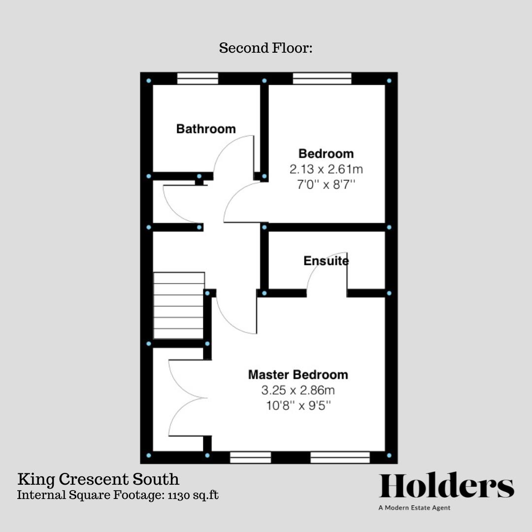 Second Floor Floorplan for King Crescent South, Loughborough