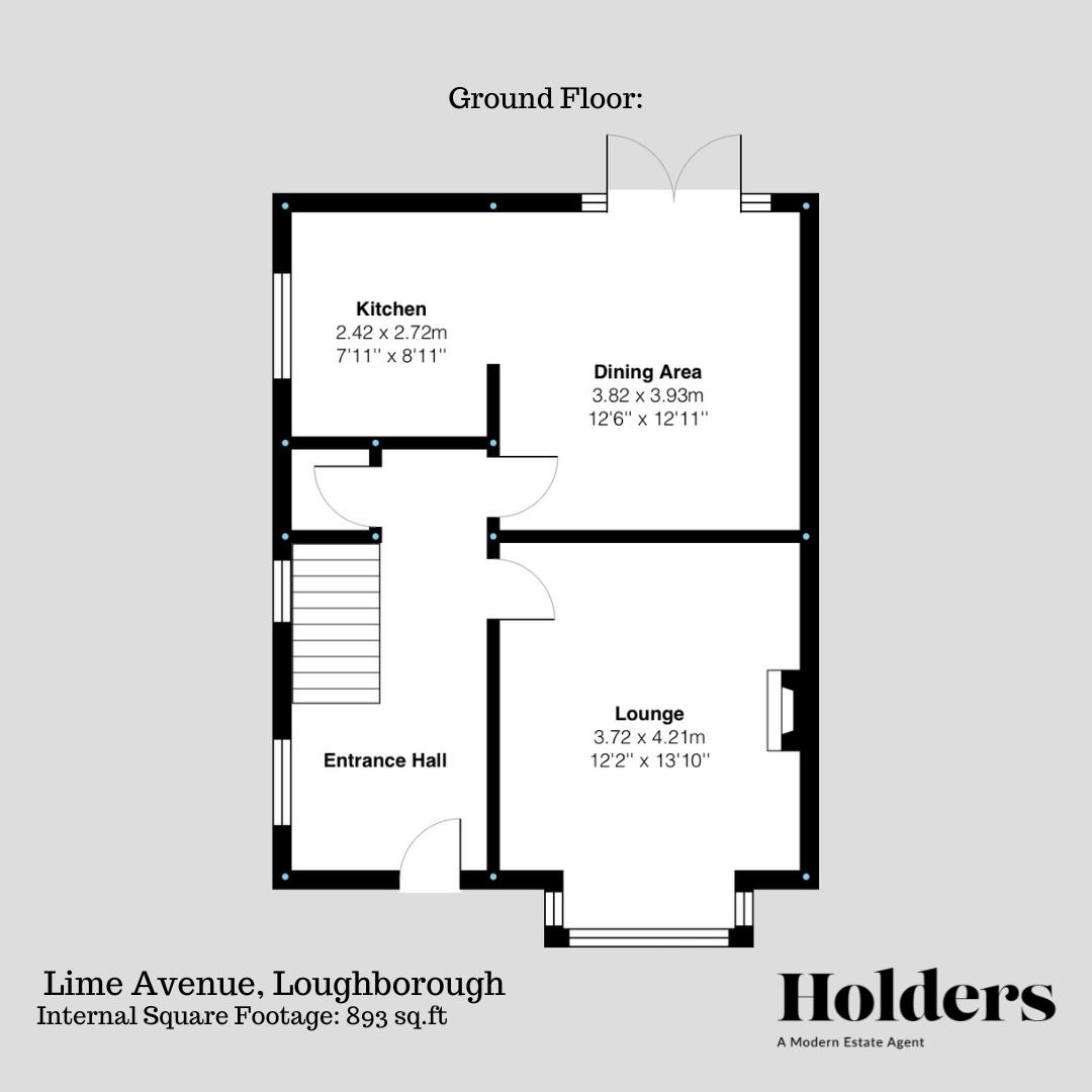 Ground Floor Floorplan for Lime Avenue, Loughborough