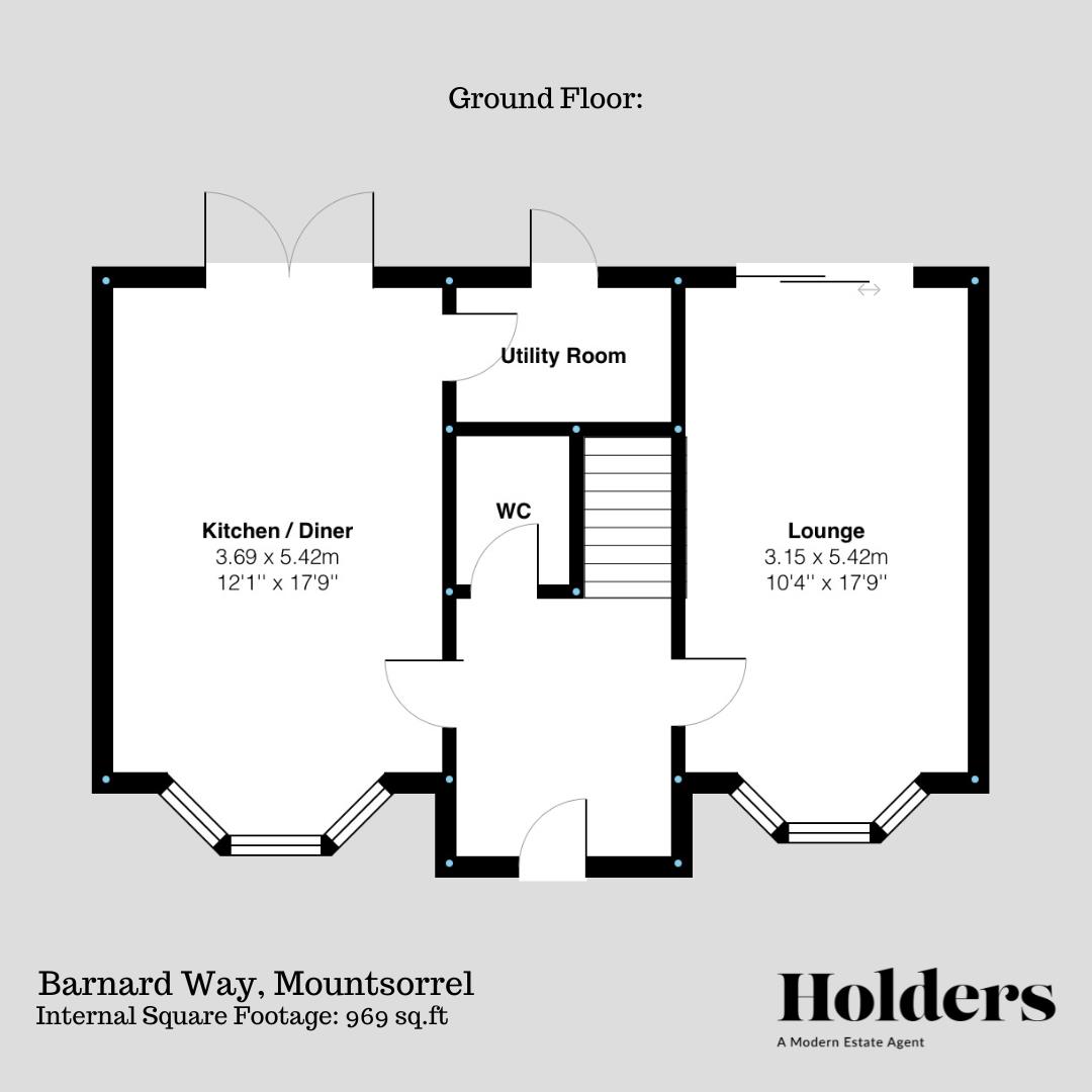 Ground Floor Floorplan for Barnard Way, Mountsorrel, Loughborough