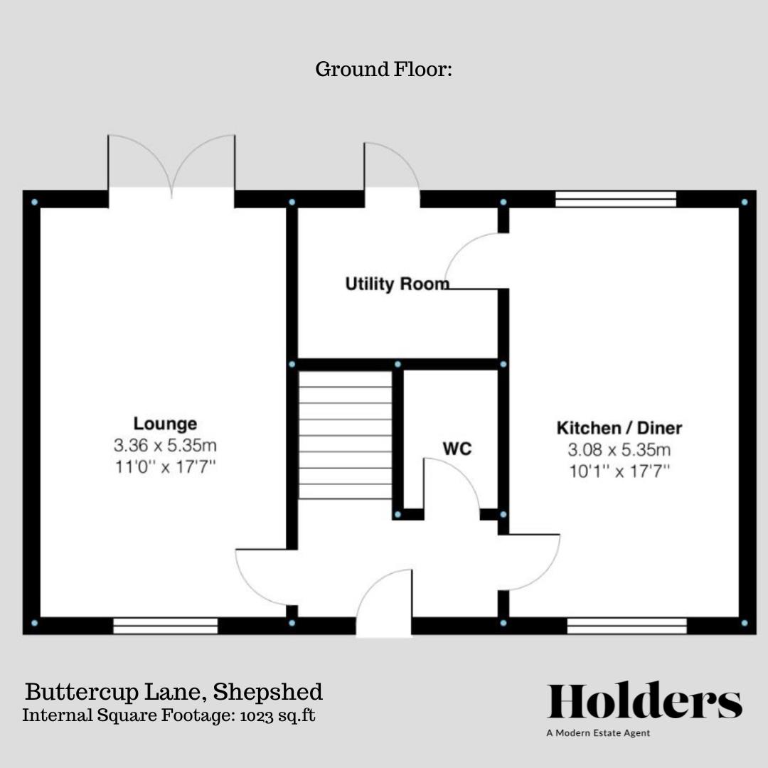 Ground Floor Floorplan for Buttercup Lane, Shepshed, Loughborough