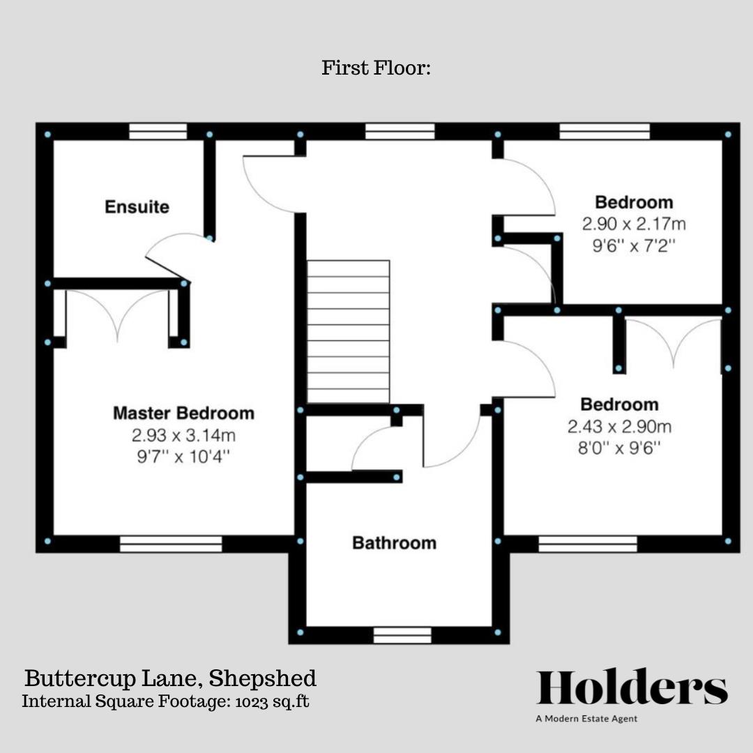 First Floor Floorplan for Buttercup Lane, Shepshed, Loughborough