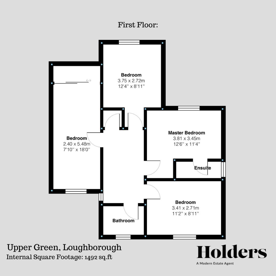 First Floor Floorplan for Upper Green, Loughborough