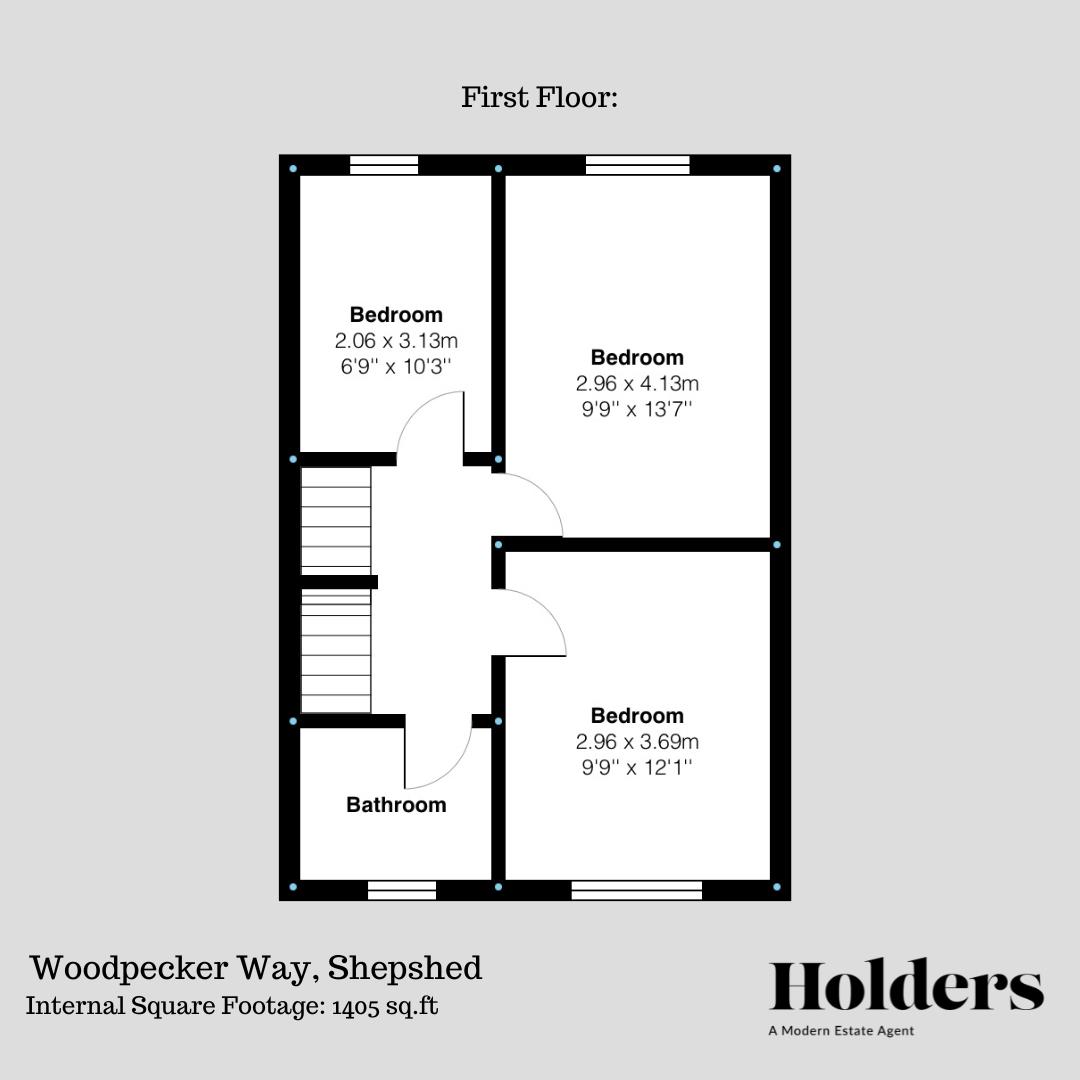 First Floor Floorplan for Woodpecker Way, Shepshed, Loughborough