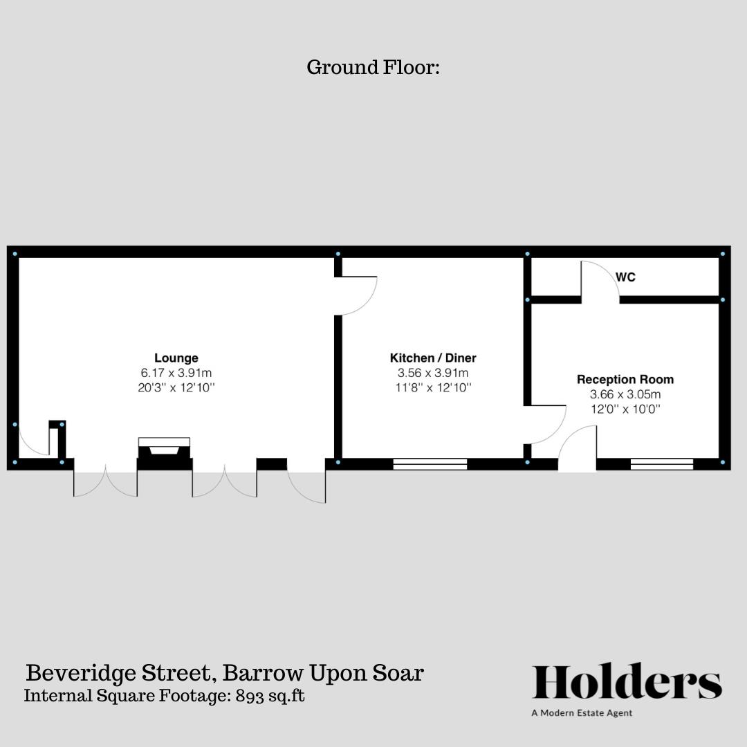 Ground Floor Floorplan for Beveridge Street, Barrow Upon Soar, Loughborough