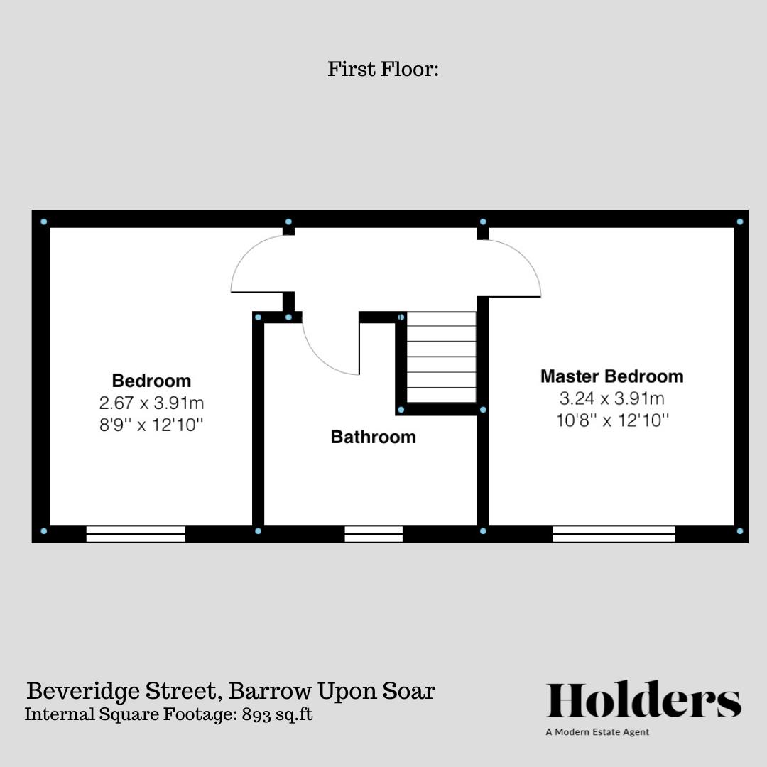 First Floor Floorplan for Beveridge Street, Barrow Upon Soar, Loughborough