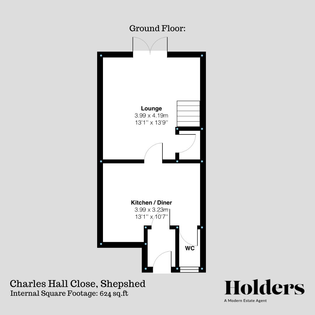 Ground Floor Floorplan for Charles Hall Close, Shepshed, Loughborough