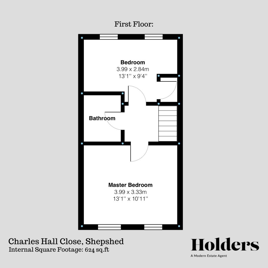 First Floor Floorplan for Charles Hall Close, Shepshed, Loughborough