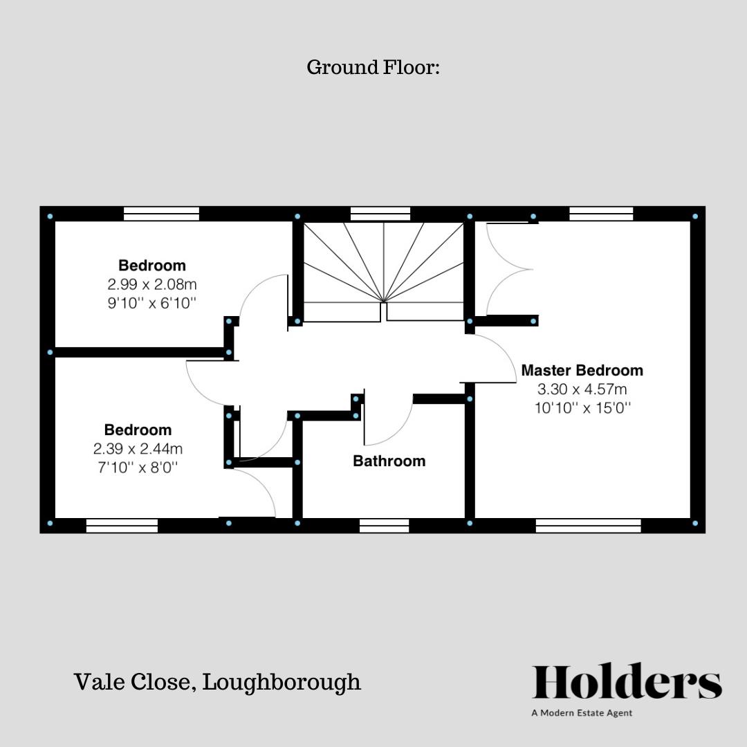 First Floor Floorplan for Vale Close, Loughborough