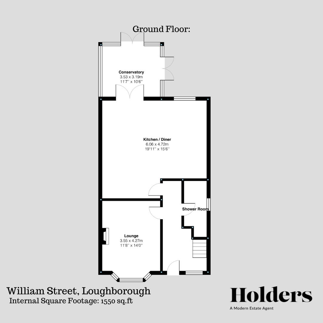 Ground Floor Floorplan for William Street, Loughborough