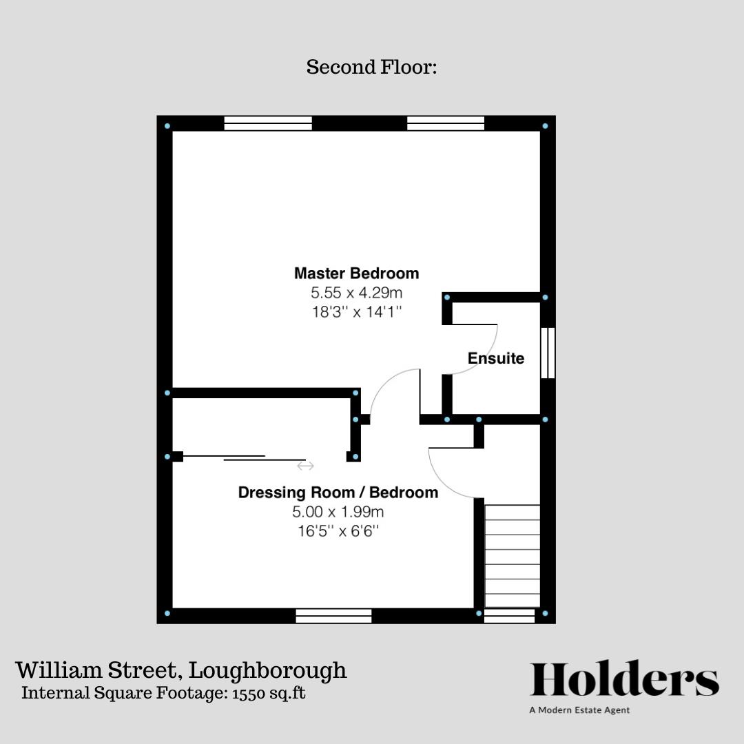 Second Floor Floorplan for William Street, Loughborough