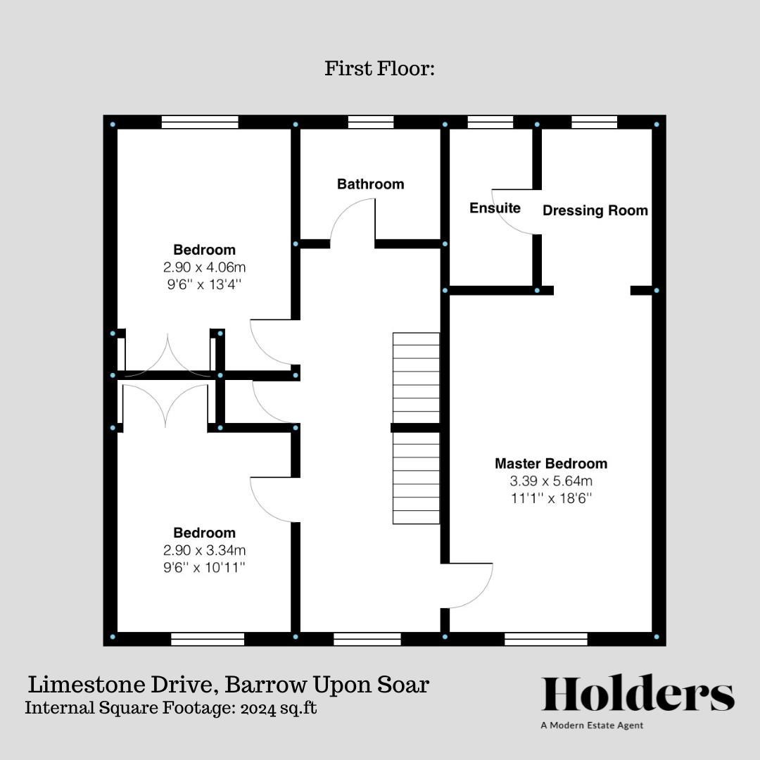 First Floor Floorplan for Limestone Drive, Barrow Upon Soar, Loughborough