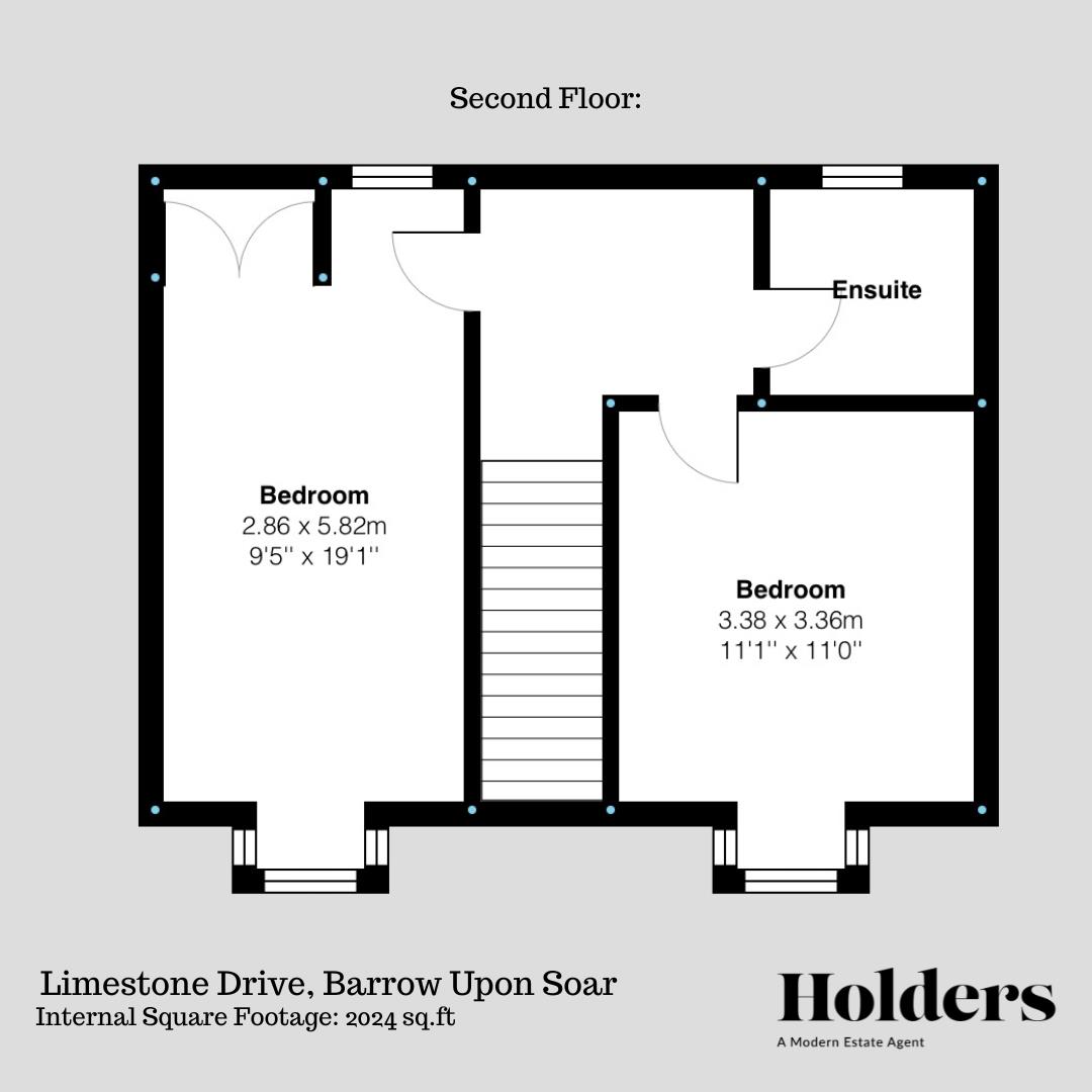 Second Floor Floorplan for Limestone Drive, Barrow Upon Soar, Loughborough