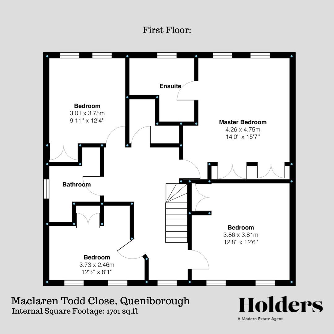 First Floor Floorplan for Maclaren Todd Close, Queniborough, Leicester