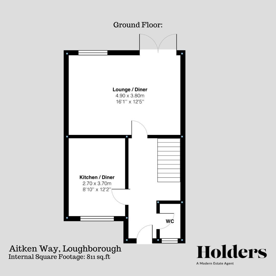 Ground Floor Floorplan for Aitken Way, Loughborough